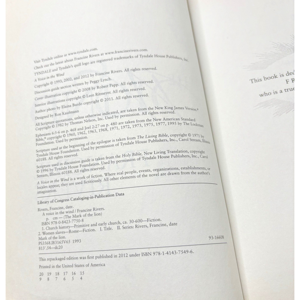 Voice in the Wind by Francine Rivers (Trade Paperback) - Picture 5 of 5